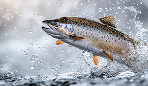 salmon swimming upsteam